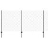 vidaXL Zaun mit Pfosten Grau 1,2 x 25 m Stahl und PVC