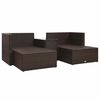 vidaXL 5-tlg. Garten-Lounge-Set mit Auflagen Poly Rattan Braun