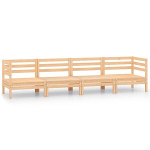 vidaXL 4-tlg. Garten-Lounge-Set Kiefer Massivholz