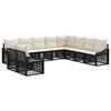 vidaXL Gartensofa-set 10 Stk. Schwarz Poly-Rattan