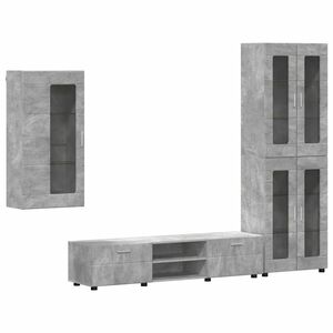 vidaXL TV-Schrankset FLORIN 3 Stk. Beton Grau Holzwerkstoff