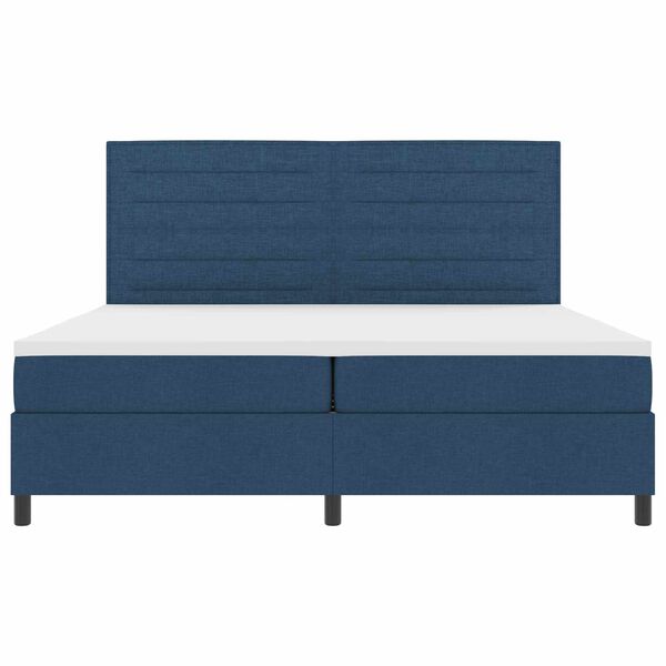 vidaXL Boxspringbett mit Matratze mit LED Blau 200 x 200 cm Stoff