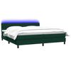 vidaXL Boxspringbett mit Matratze & LED Dunkelgr&uuml;n 180x210 cm Samt