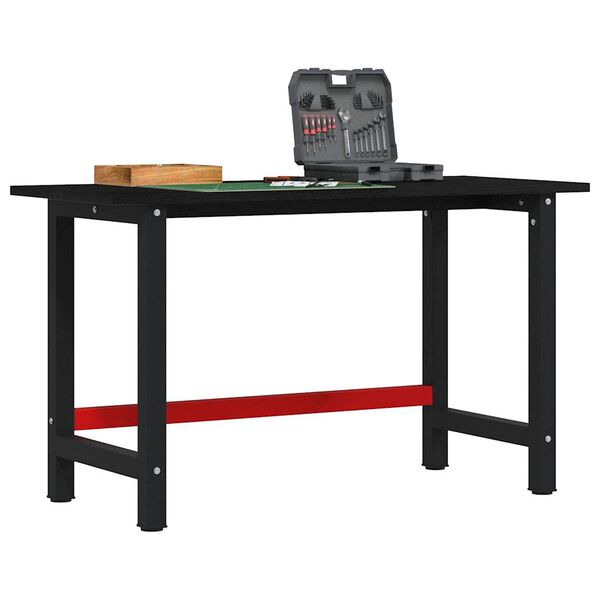 vidaXL Werkbank Dunkelbraun 140x60x81,5 cm Massivholz Eiche