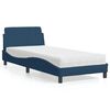 vidaXL Bett mit Matratze "Dover" Blau 90x190 cm Stoff