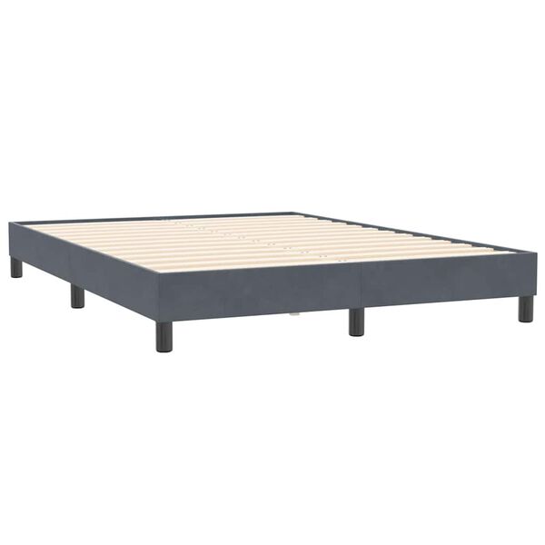 vidaXL Boxspringbett ohne Matratze Dunkelgrau 140x210 cm Samt