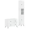 vidaXL 2-teiliges Badezimmer Schrank Set BREDA Hochglanz Wei&szlig;