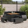 vidaXL Gartensofa-set mit Kissen mit Kissen 8 pcs Schwarz Poly-Rattan