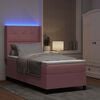 vidaXL Boxspringbett mit Matratze mit LED Rosa 90 x 200 cm Samt