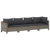 vidaXL 11-tlg. Garten-Lounge-Set mit Kissen Grau Poly Rattan