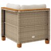 vidaXL Garten-Ecksofa mit Kissen Beige Poly Rattan