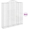 vidaXL Gabionen mit Hochbogen 13 Stk 200x30x200/220cm Verzinktes Eisen