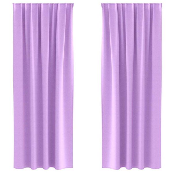 vidaXL Verdunkelungs-Vorhänge mit Ringen 2 pcs Lila 260 x 140 cm