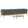 vidaXL Sofa Set mit Kissen Uni 4 pcs Anthrazit Massivholz Akazie