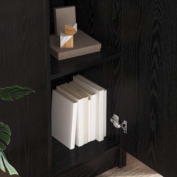 vidaXL Schreibtisch 2 pcs Schwarz Eichen-Optik