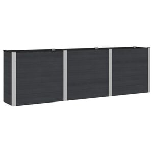 vidaXL Hochbeet Schwarz 300 x 50 x 91 cm WPC und Aluminium