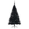 vidaXL K&uuml;nstlicher vorbeleuchteter Weihnachtsbaum Schwarz 180 cm PVC