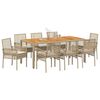 vidaXL Garten Essgruppe 9 pcs Beige Poly-Rattan