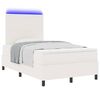 vidaXL LED Boxspringbett Creme und Wei&szlig; 120 x 200 cm Cordstoff