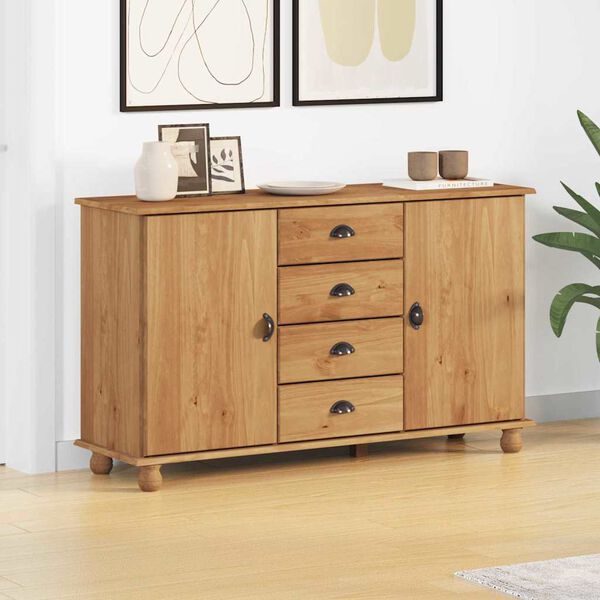 vidaXL Sideboard ASKIM 133,5 x 40 x 79 cm Massivholz Kiefer