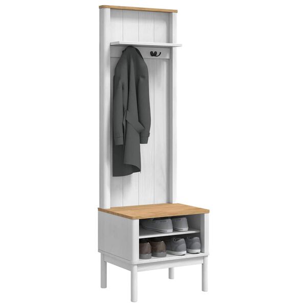 vidaXL Flurschrank FLORO Wei&szlig; 50 x 40 x 158 cm Massivholz Kiefer