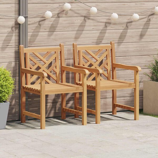 vidaXL Gartenstuhl 2 pcs 60 x 58 x 90 cm Massivholz Teak