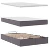 vidaXL Ottoman-Bett mit Matratzen & LEDs Grau 120x200 cm Kunstleder