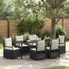 vidaXL Garten Essgruppe 7 pcs Schwarz Poly-Rattan