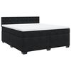 vidaXL Boxspringbett mit Matratze Schwarz 180x200 cm Samt