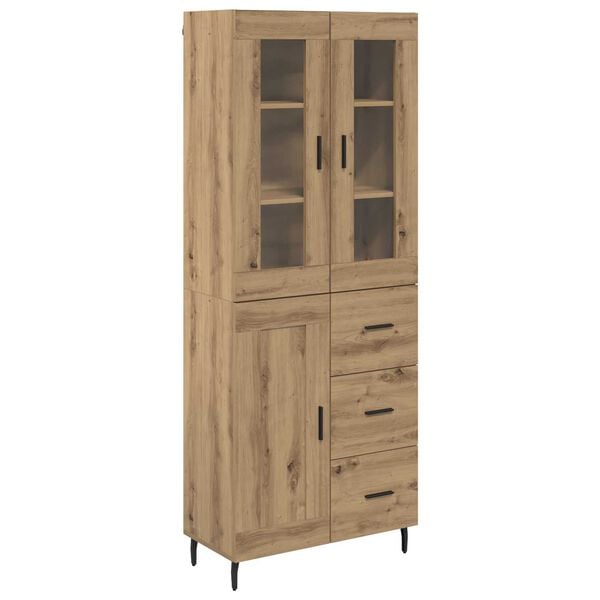 vidaXL Highboard mit Schubladen 2 pcs Artisan-Eiche Holzwerkstoff