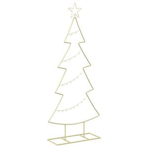 vidaXL Metall-Weihnachtsbaum mit St&auml;nder KUOPIO 125 cm Stahl Gold