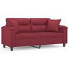 vidaXL 2-Sitzer-Sofa mit Zierkissen Weinrot 140 cm Kunstleder
