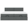 vidaXL Ottoman-Bett mit Matratzen Dunkelgrau 180x200 cm Stoff