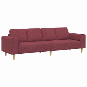 vidaXL Wohnzimmer Couch Weinrot 250 x 77 x 76 cm Polyester