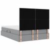 vidaXL Aufbewahrungsbett mit Matratze Hellgrau 140 x 200 cm Polyester