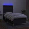 vidaXL Boxspringbett mit Matratze & LED Schwarz 90x190 cm Stoff