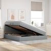 vidaXL Bett mit Stauraum und LED mit LED Hellgrau 160 x 200 cm Stoff
