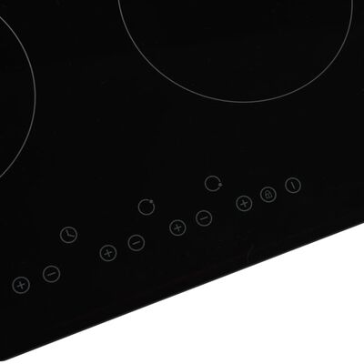 vidaXL Glaskeramik-Kochfeld mit 4 Platten Touch Control 6600 W
