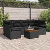 vidaXL Gartensofa-set mit Speicher 7 pcs Schwarz Poly-Rattan