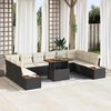 vidaXL Garten-Sofa-Set mit Speicher 11 pcs Schwarz Poly Rattan