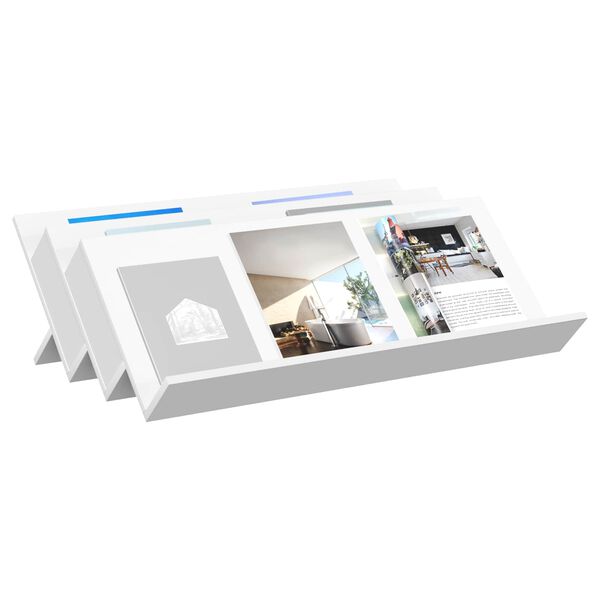 vidaXL Magazinregal mit Regal Wei&szlig; 90 x 53 x 28,5 cm Holzwerkstoff