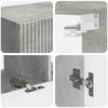 vidaXL TV-Wandregal-Set Wandmontiert 6 pcs Beton Grau
