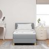 vidaXL Boxspringbett mit Matratze Hellgrau 200 x 100 cm Polyester
