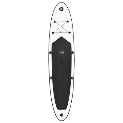 vidaXL Aufblasbares SUP-Board mit Segel Set Schwarz und Weiß