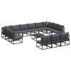 vidaXL Gartensofa-set 14 stk. Schwarz Aluminium