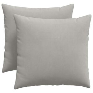 vidaXL Sofakissen 2 St&uuml;ck Hellgrau 50 x 50 cm Stoff