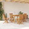 vidaXL Garten Essgruppe 5 pcs Braun Massivholz Teak