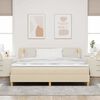 vidaXL Boxspringbett mit Matratze Creme 180 x 200 cm Stoff