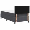 vidaXL LED Boxspringbett Dunkelgrau und Wei&szlig; 90 x 190 cm Cordstoff