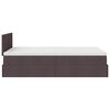 vidaXL Ottoman-Bett mit Matratze & LEDs Dunkelbraun 120x200 cm Stoff